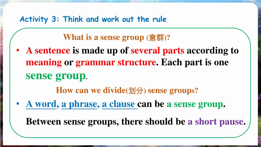 activity 3 think and work out the rule