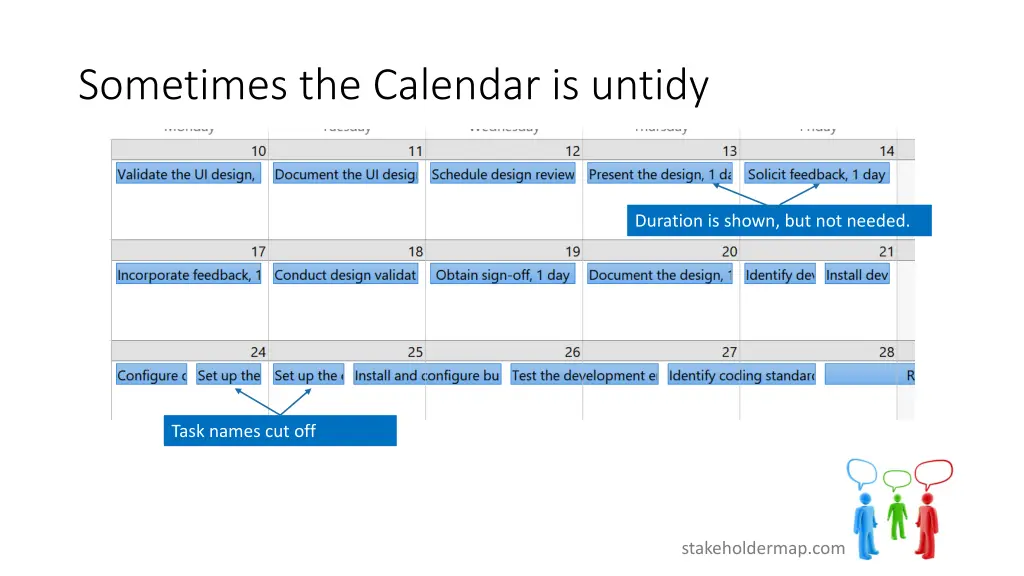 sometimes the calendar is untidy