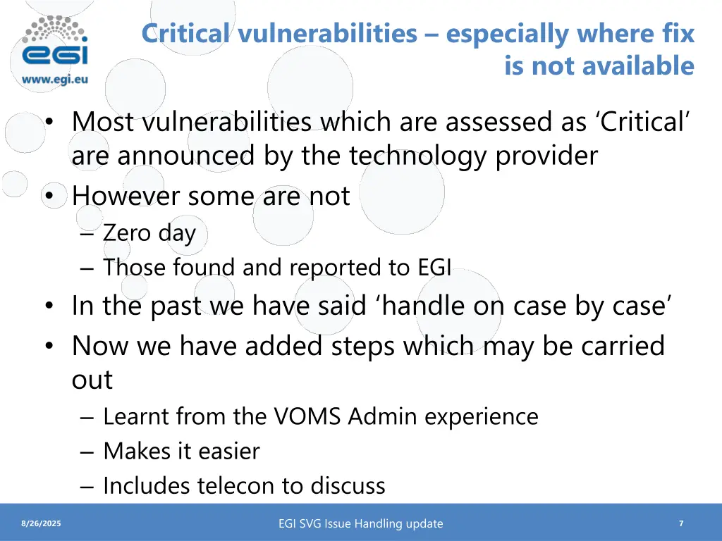 critical vulnerabilities especially where fix