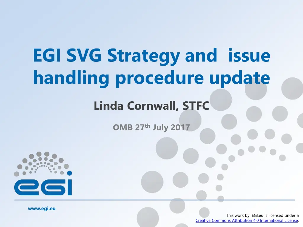 egi svg strategy and issue handling procedure