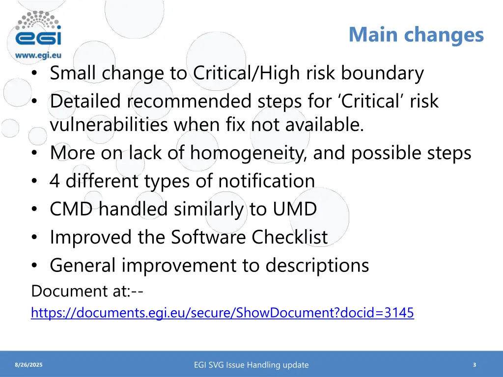 main changes