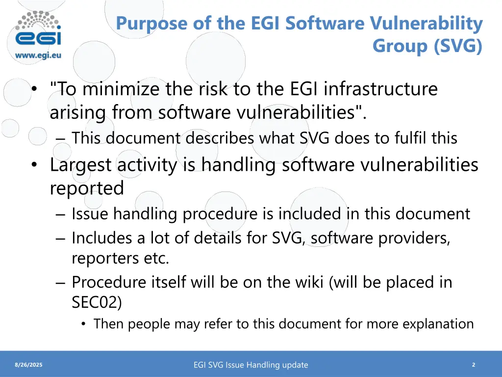 purpose of the egi software vulnerability