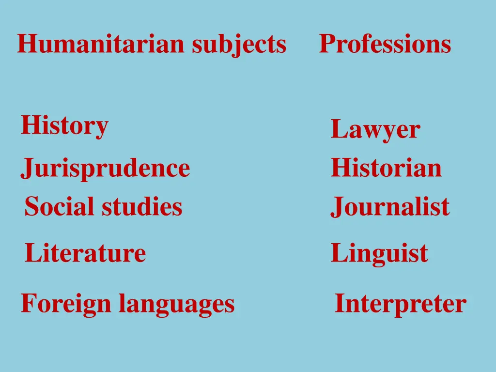 humanitarian subjects