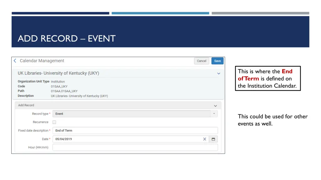 add record event