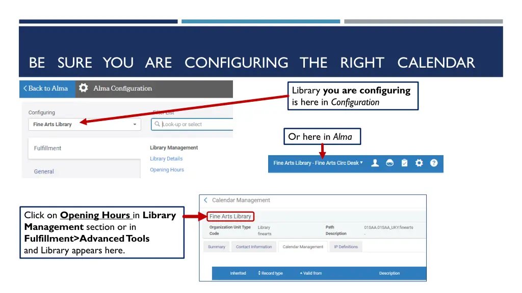 be sure you are configuring the right calendar