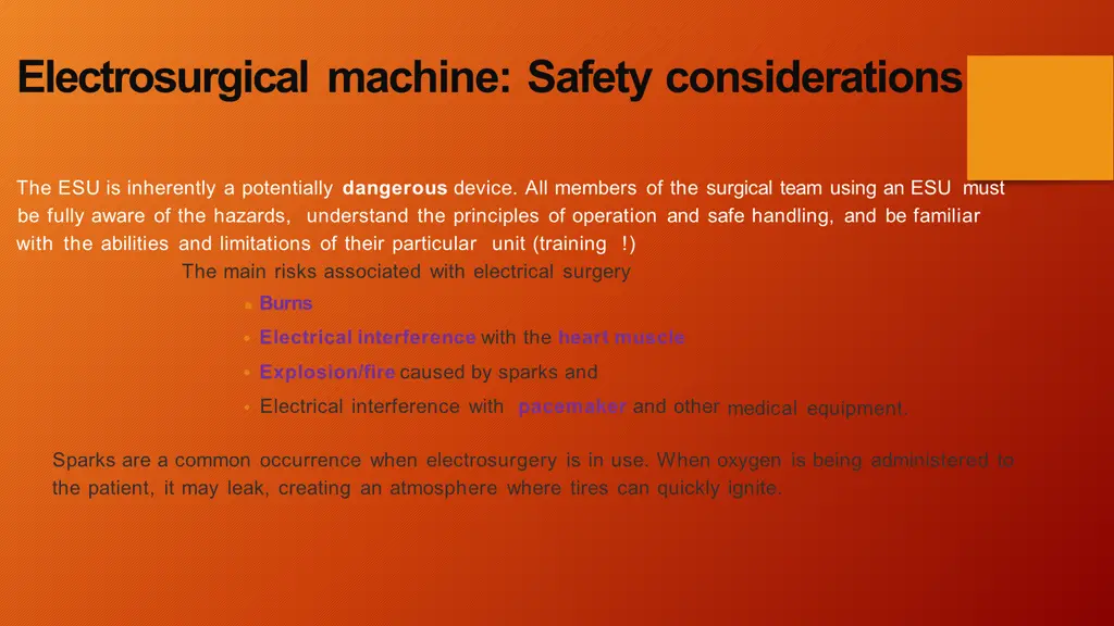 electrosurgical machine safety considerations