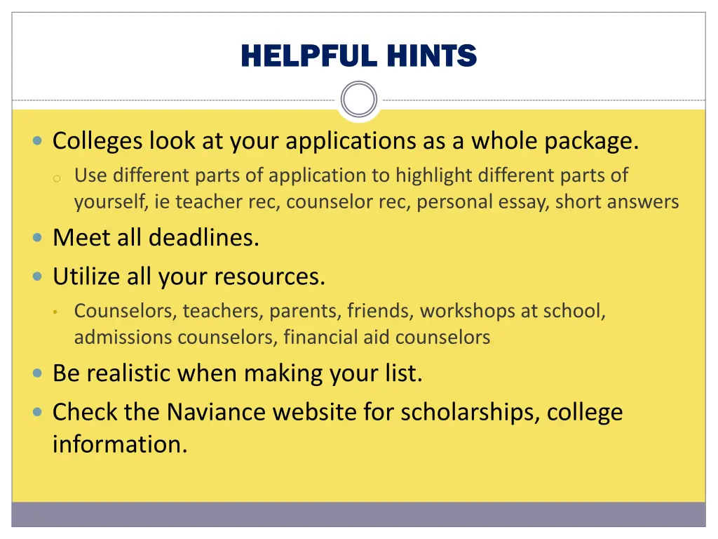 helpful hints