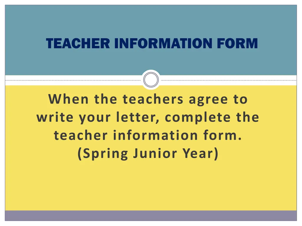 teacher information form