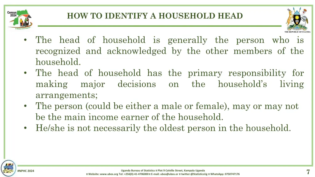 how to identify a household head