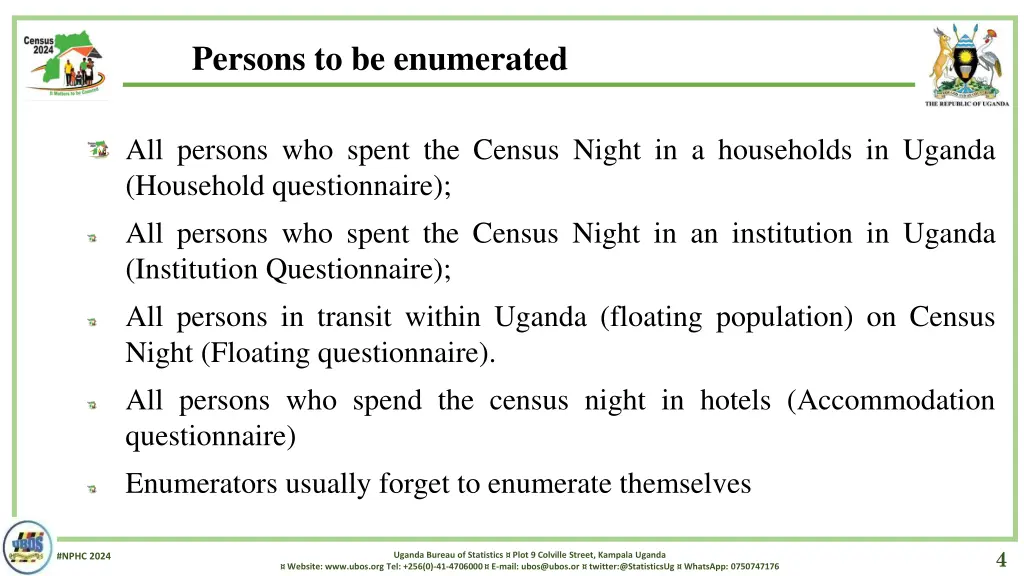 persons to be enumerated