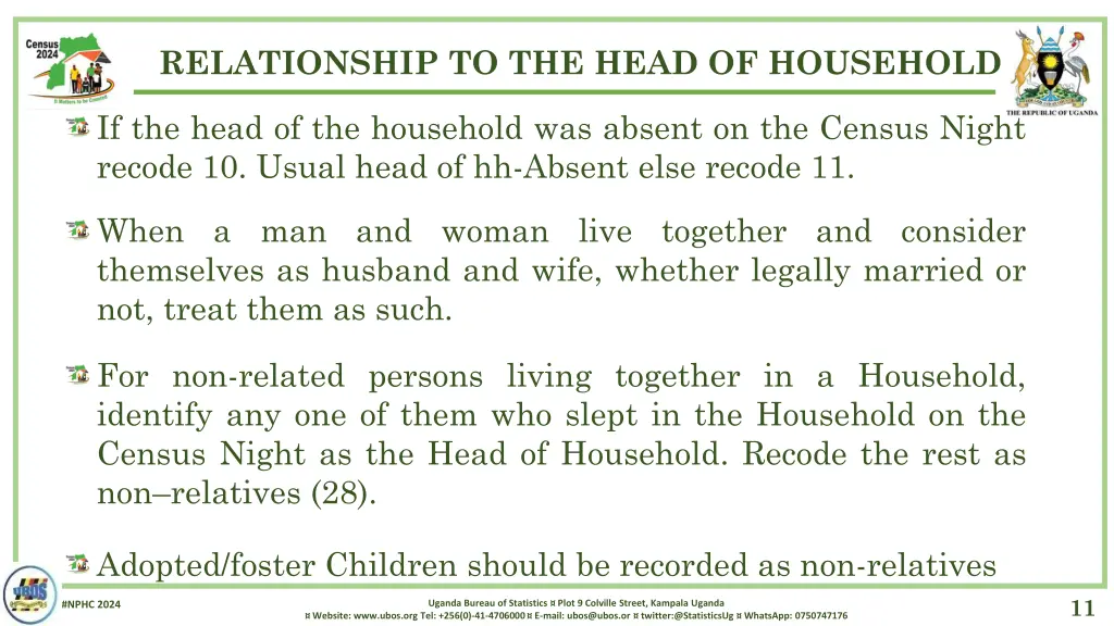 relationship to the head of household