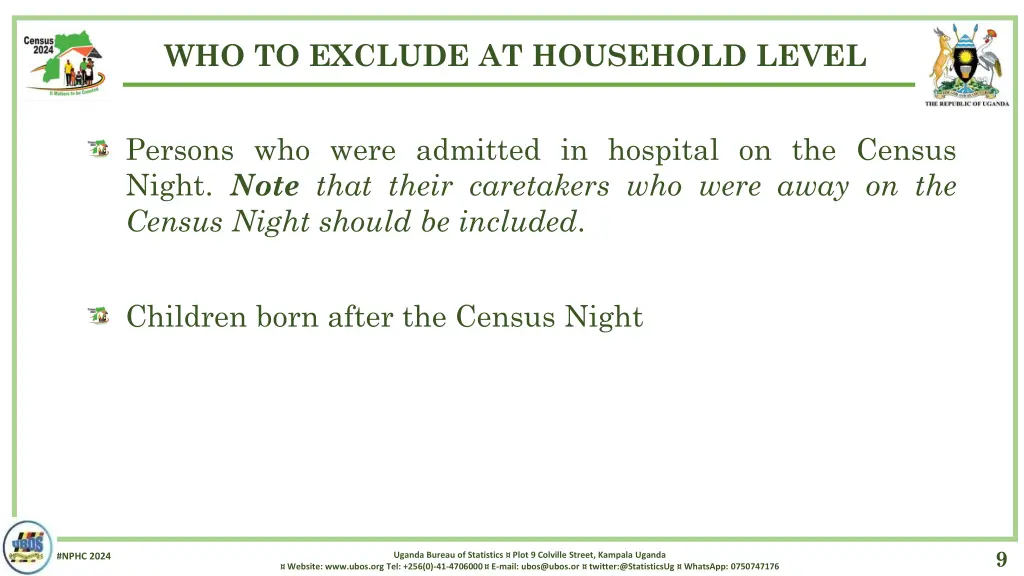who to exclude at household level