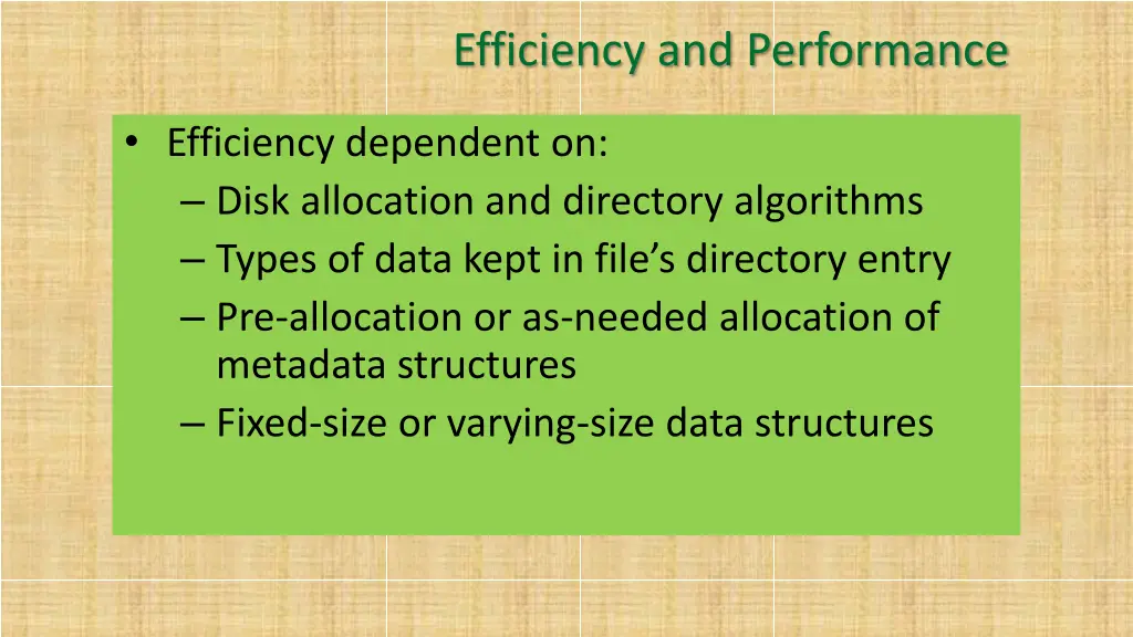 efficiency and performance