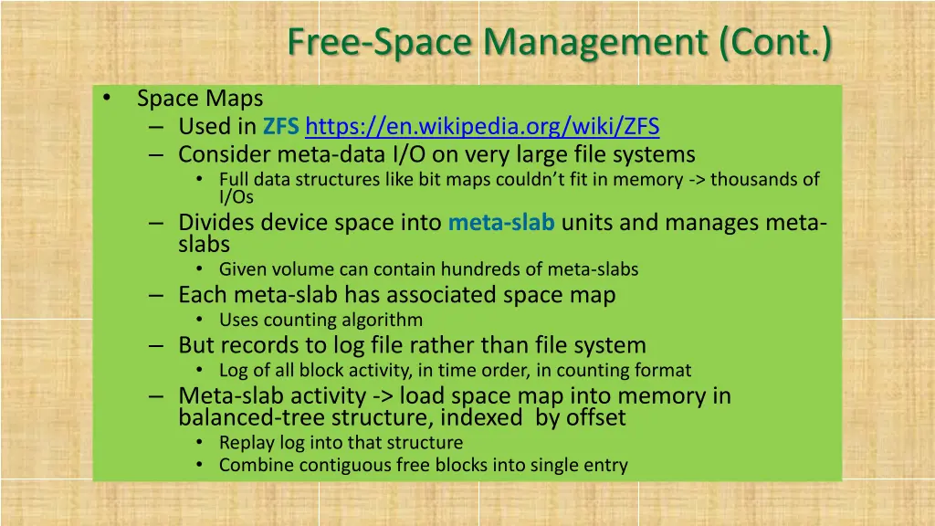 free space management cont 2