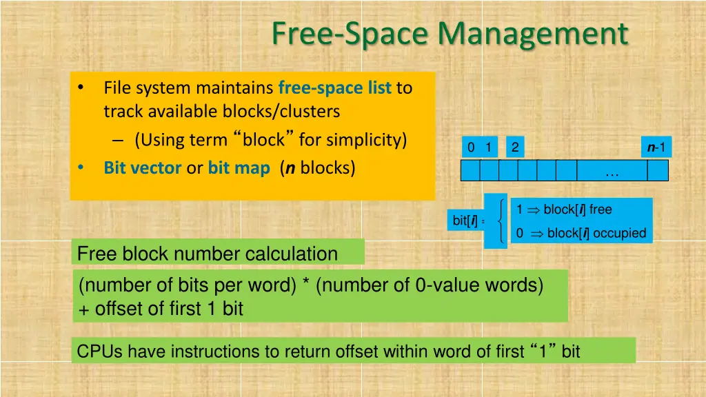 free space management