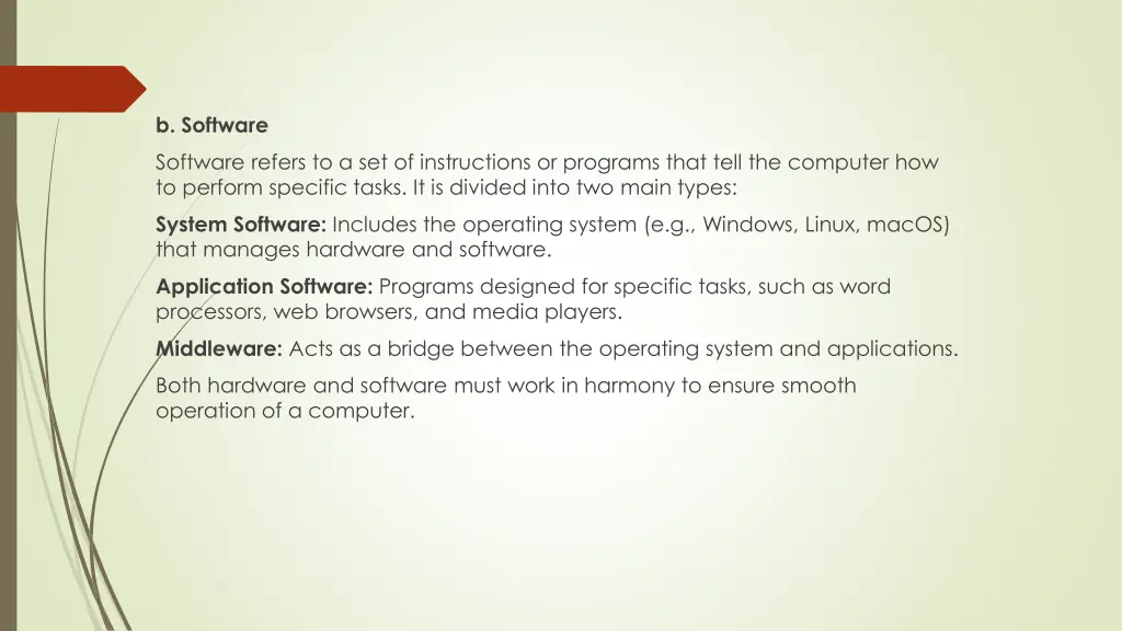 b software
