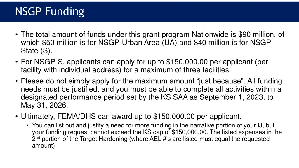 nsgp funding