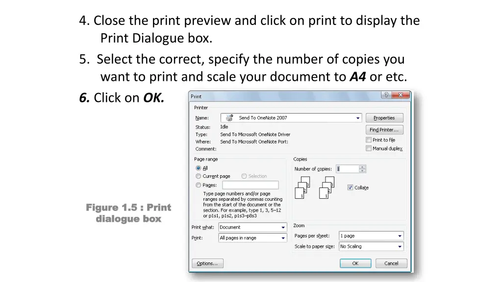 4 close the print preview and click on print