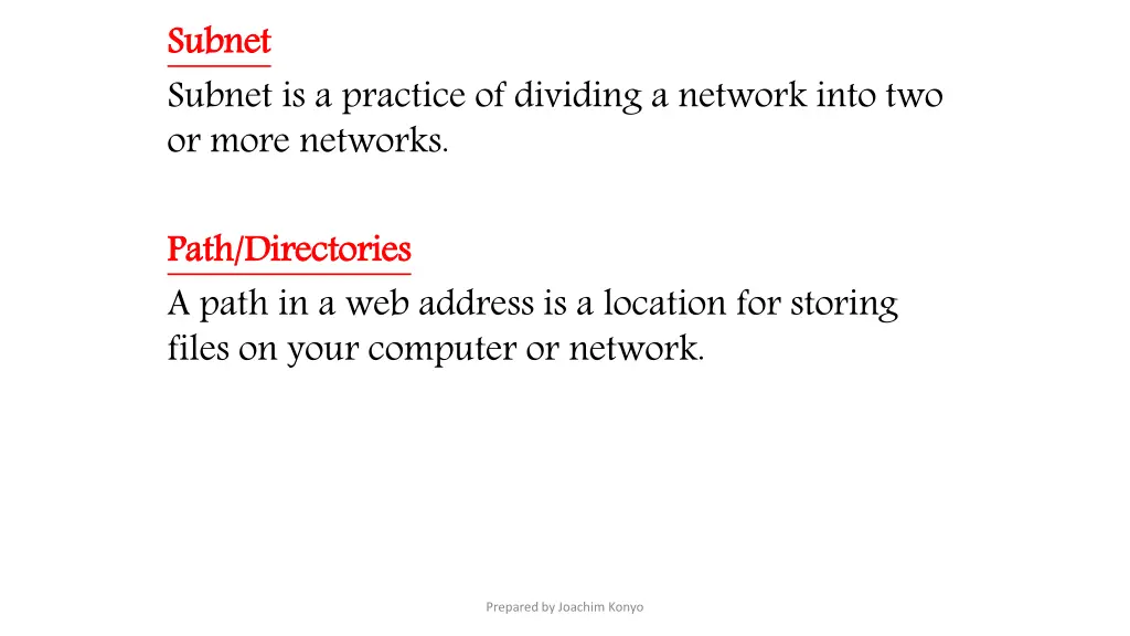subnet subnet is a practice of dividing a network