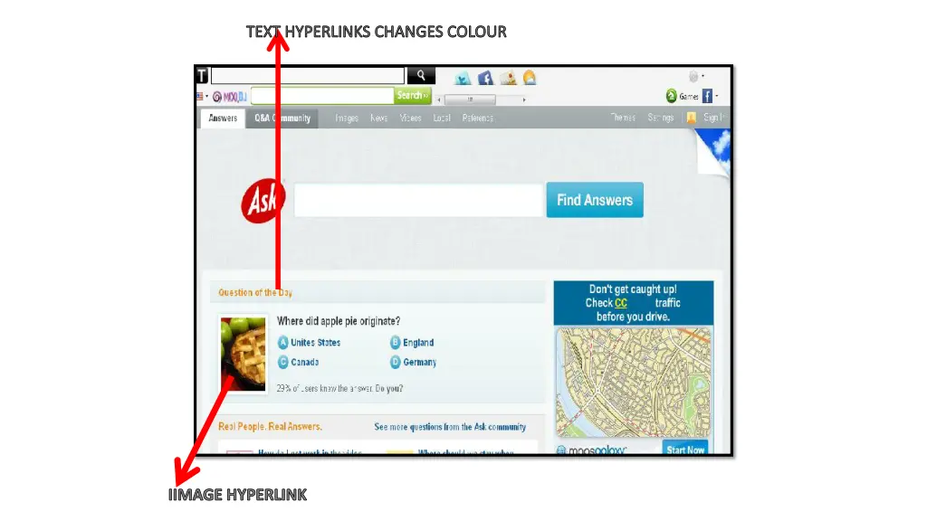 text hyperlinks changes colour