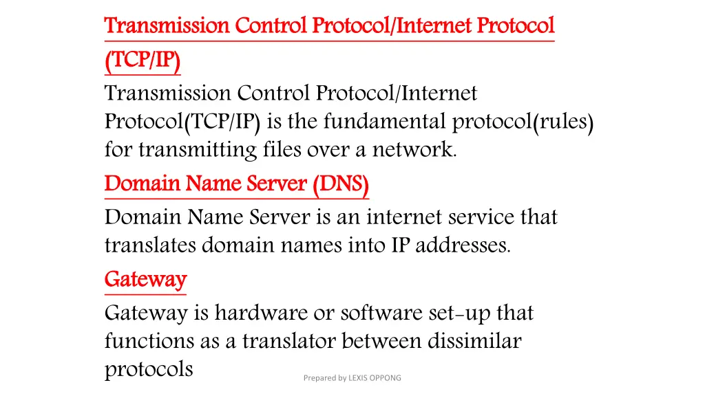 transmission control protocol internet protocol