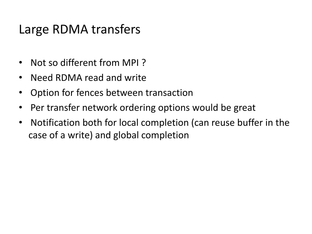 large rdma transfers