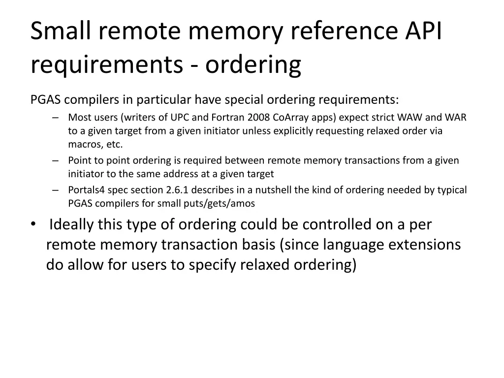 small remote memory reference api requirements 1
