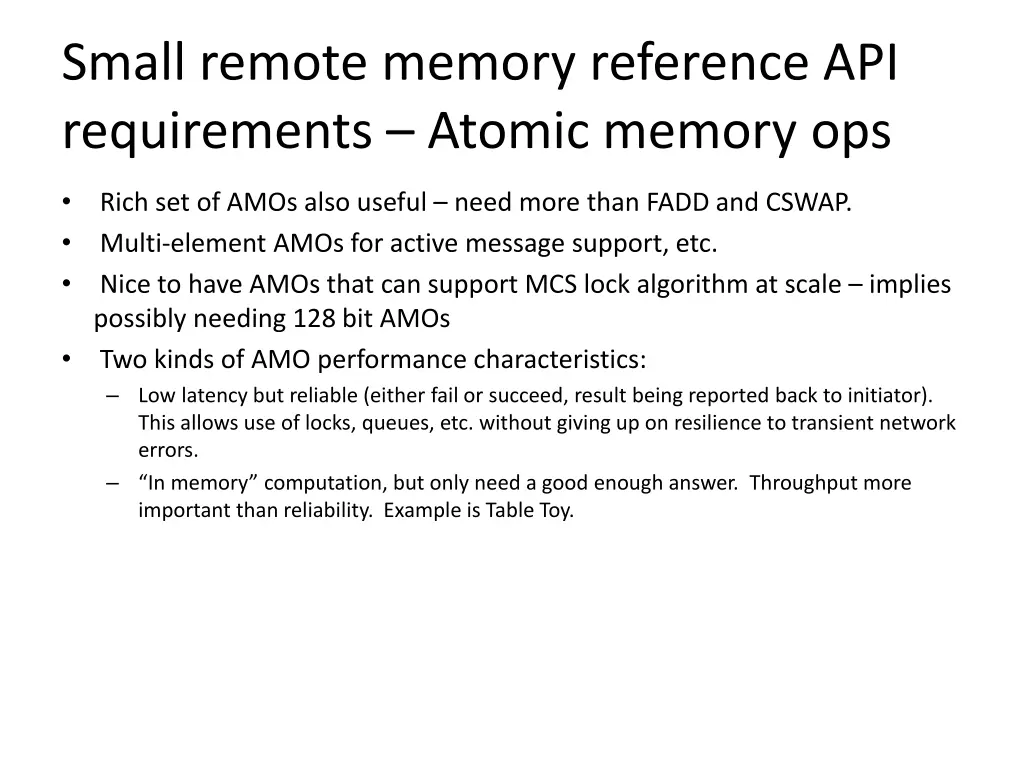 small remote memory reference api requirements 3