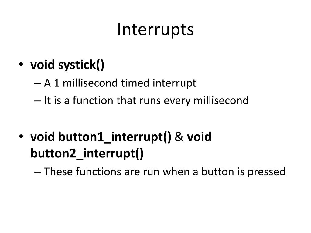 interrupts