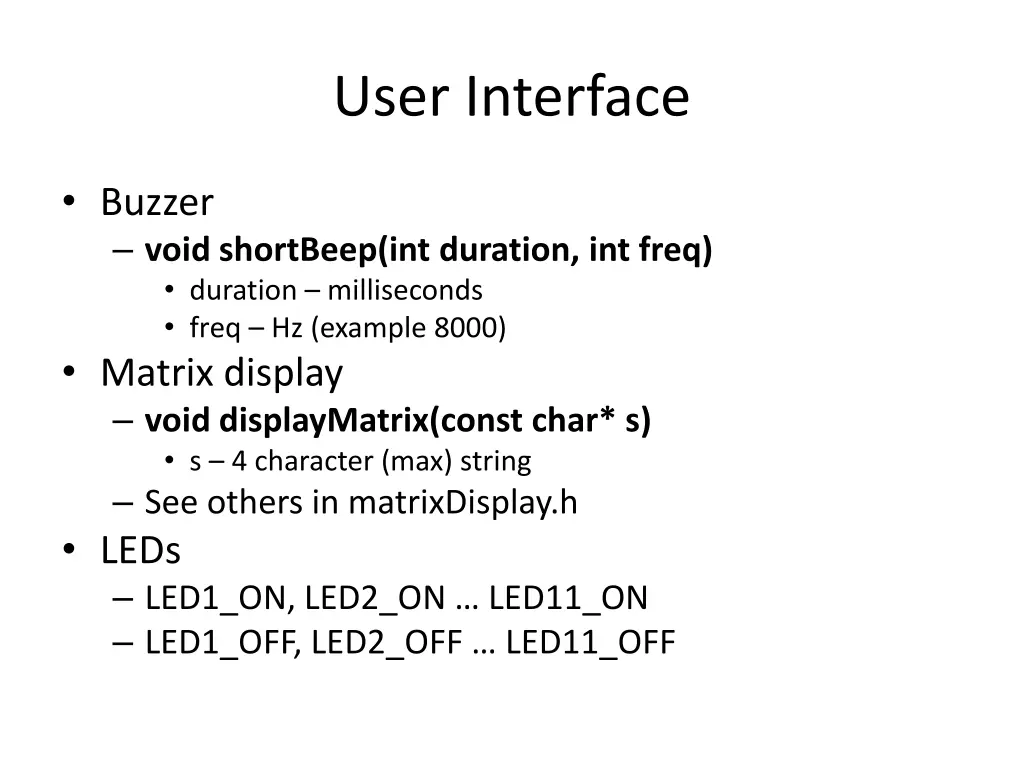 user interface