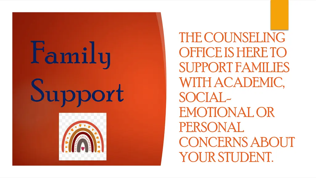 the counseling office is here to support families