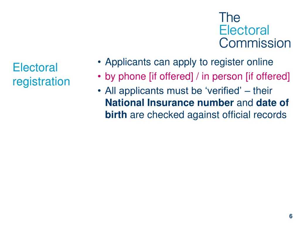 applicants can apply to register online by phone