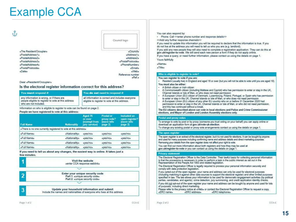 example cca