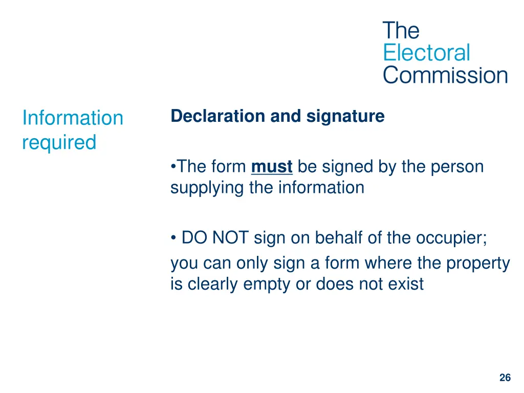 information required 2