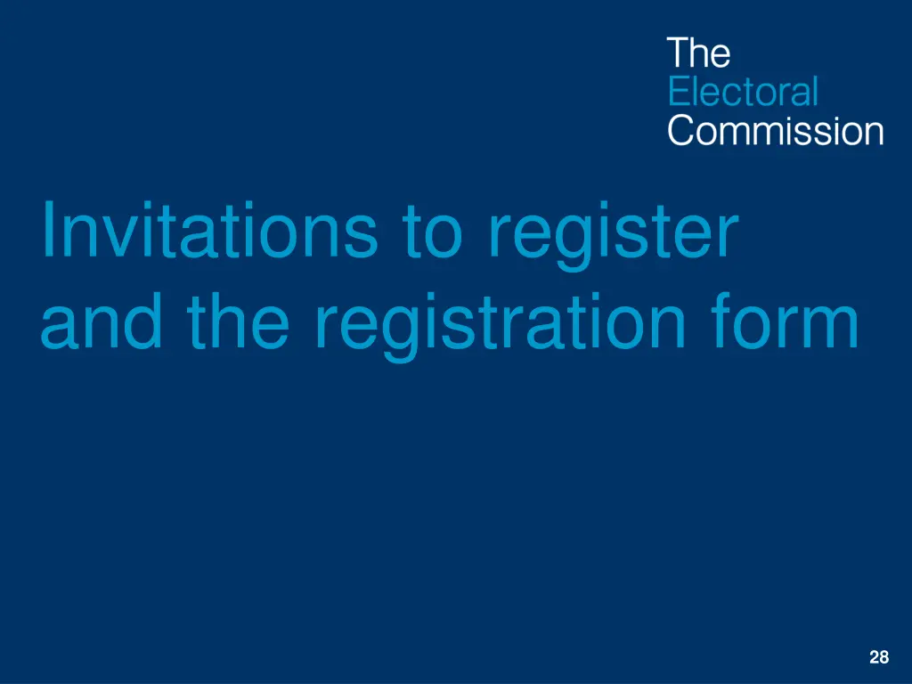 invitations to register and the registration form