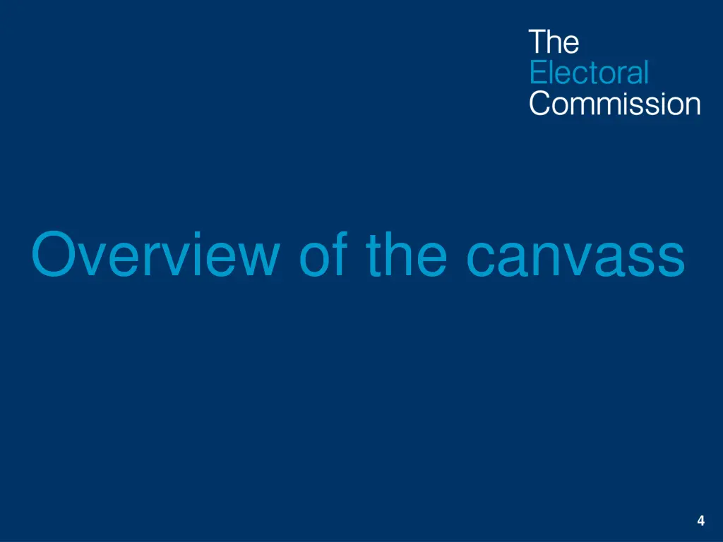 overview of the canvass