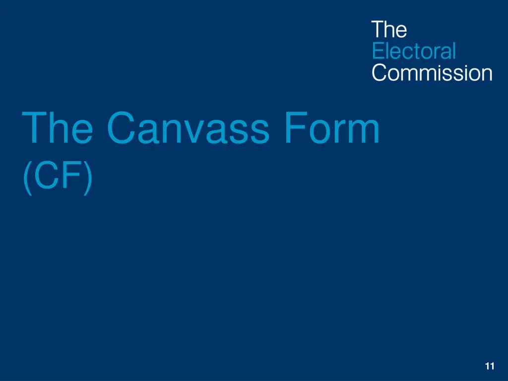 the canvass form cf