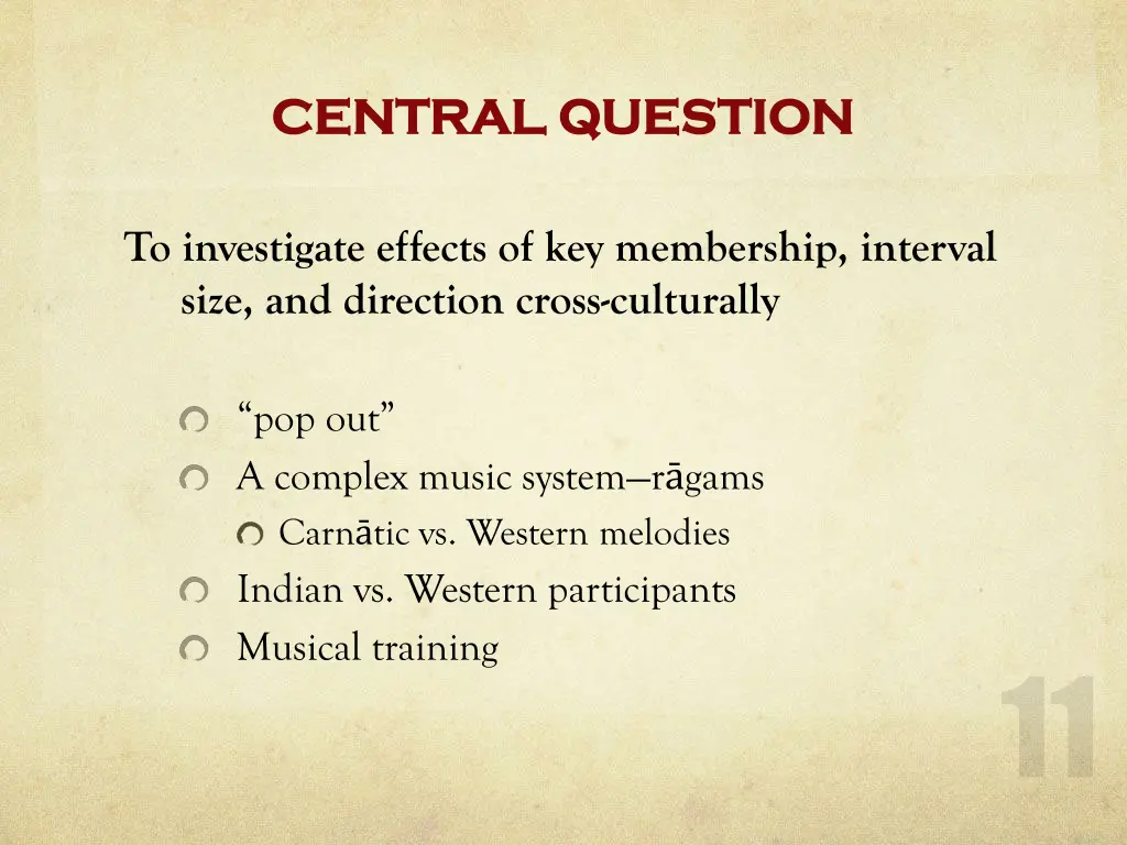 central question central question