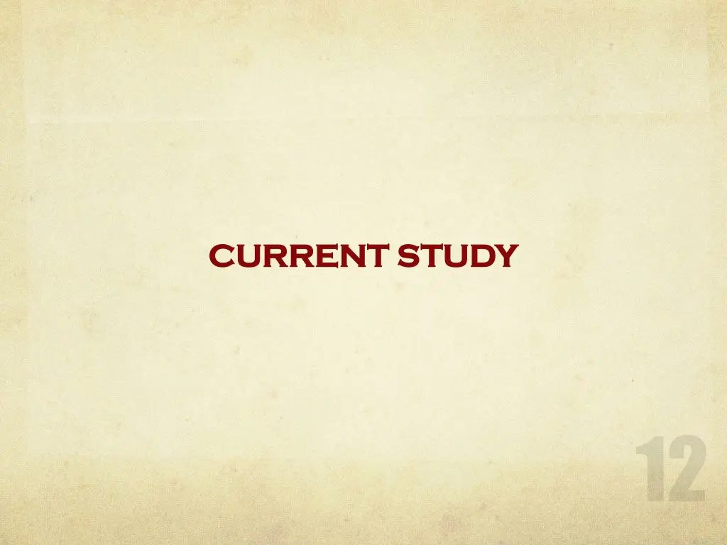 current study current study