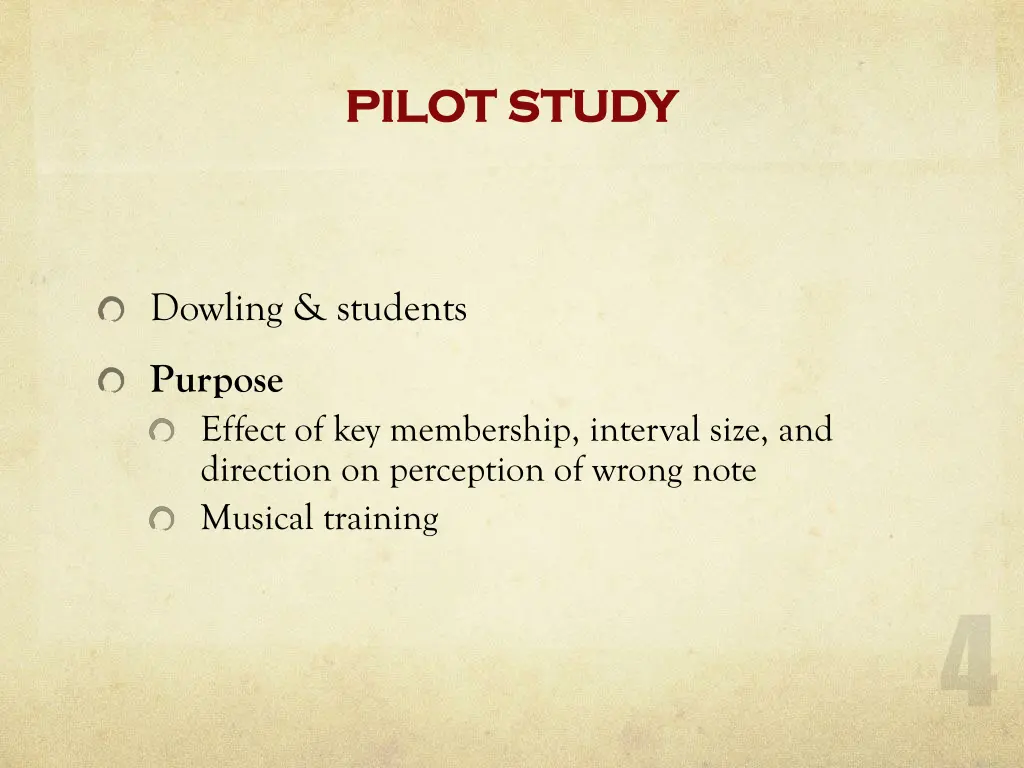 pilot study pilot study