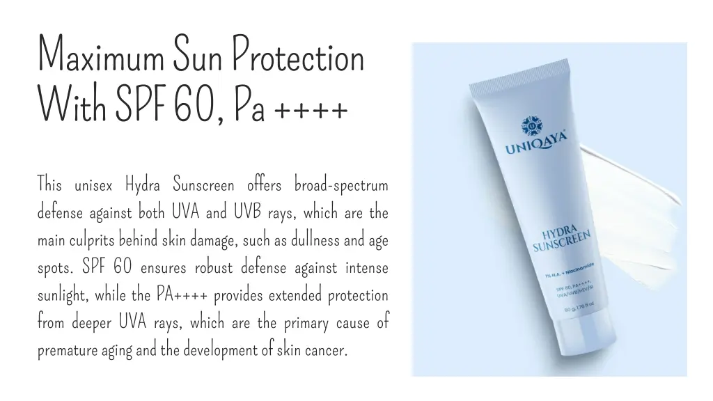 maximum sun protection with spf 60 pa