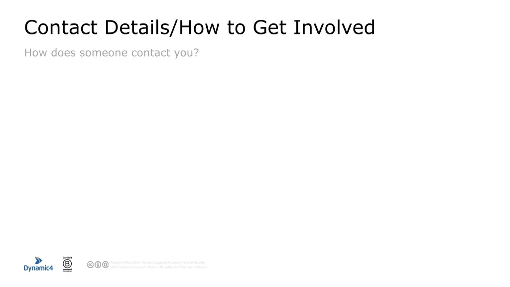 contact details how to get involved