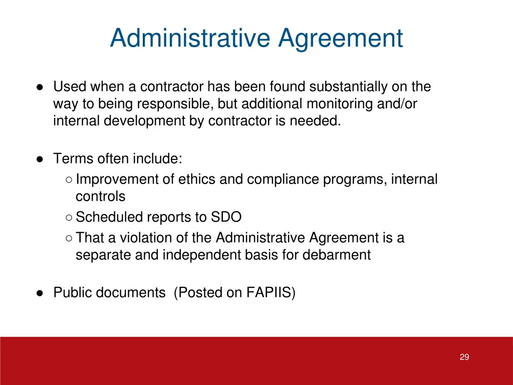 administrative agreement