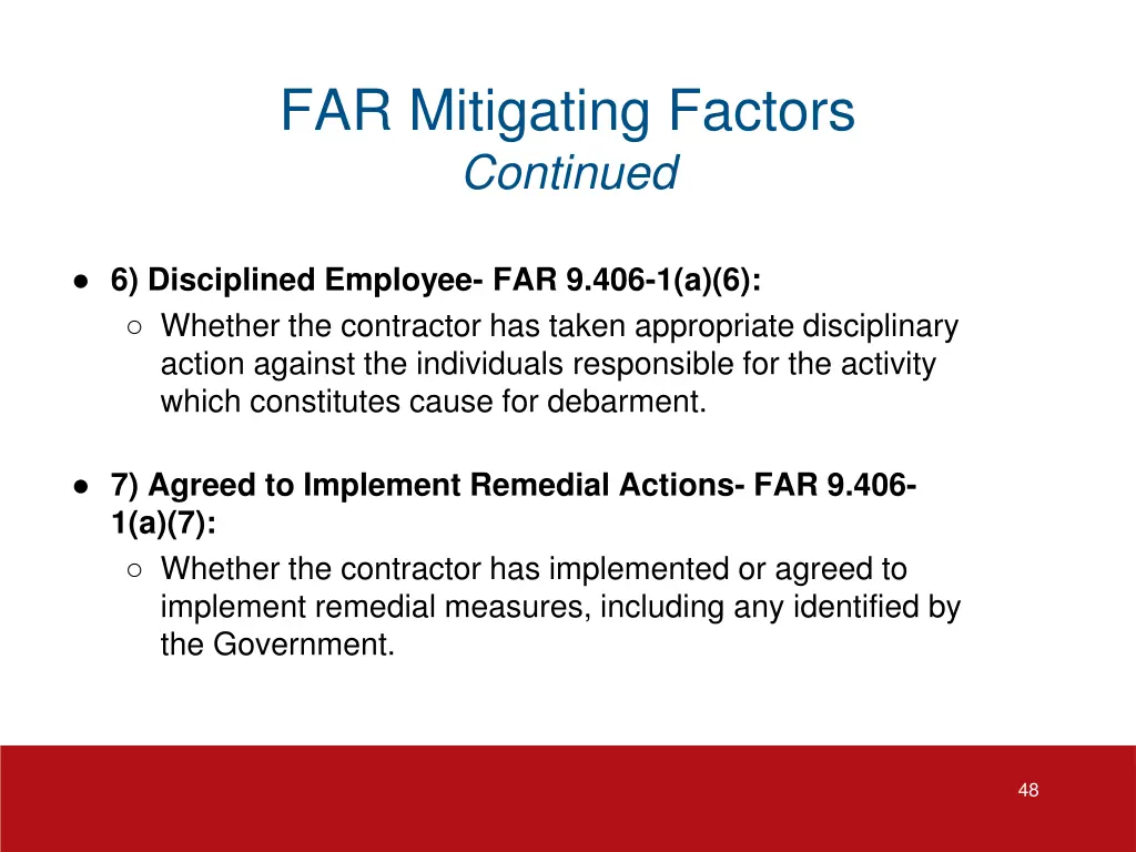 far mitigating factors continued 2