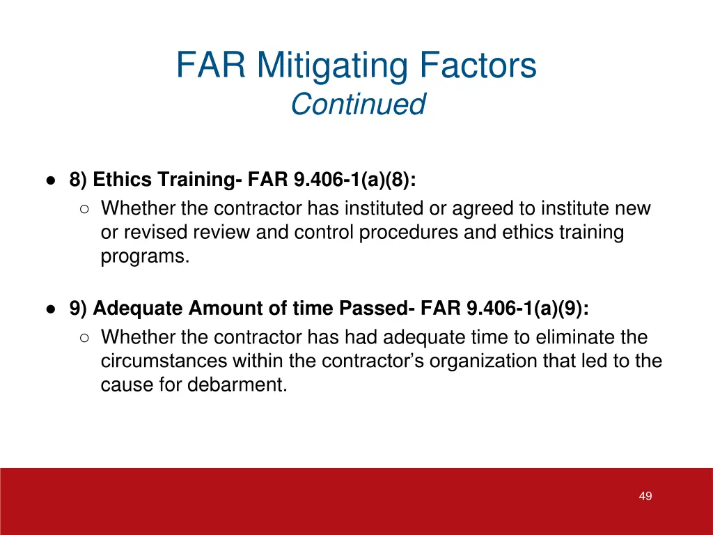 far mitigating factors continued 3