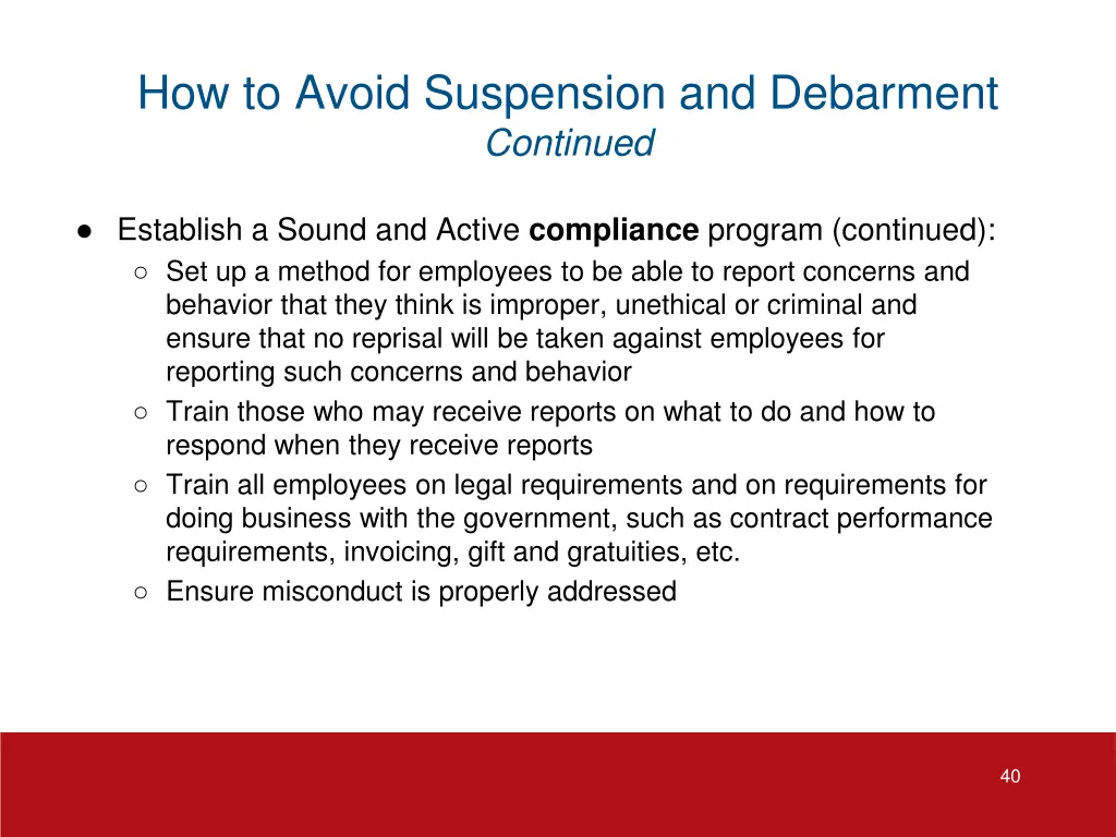 how to avoid suspension and debarment continued 2