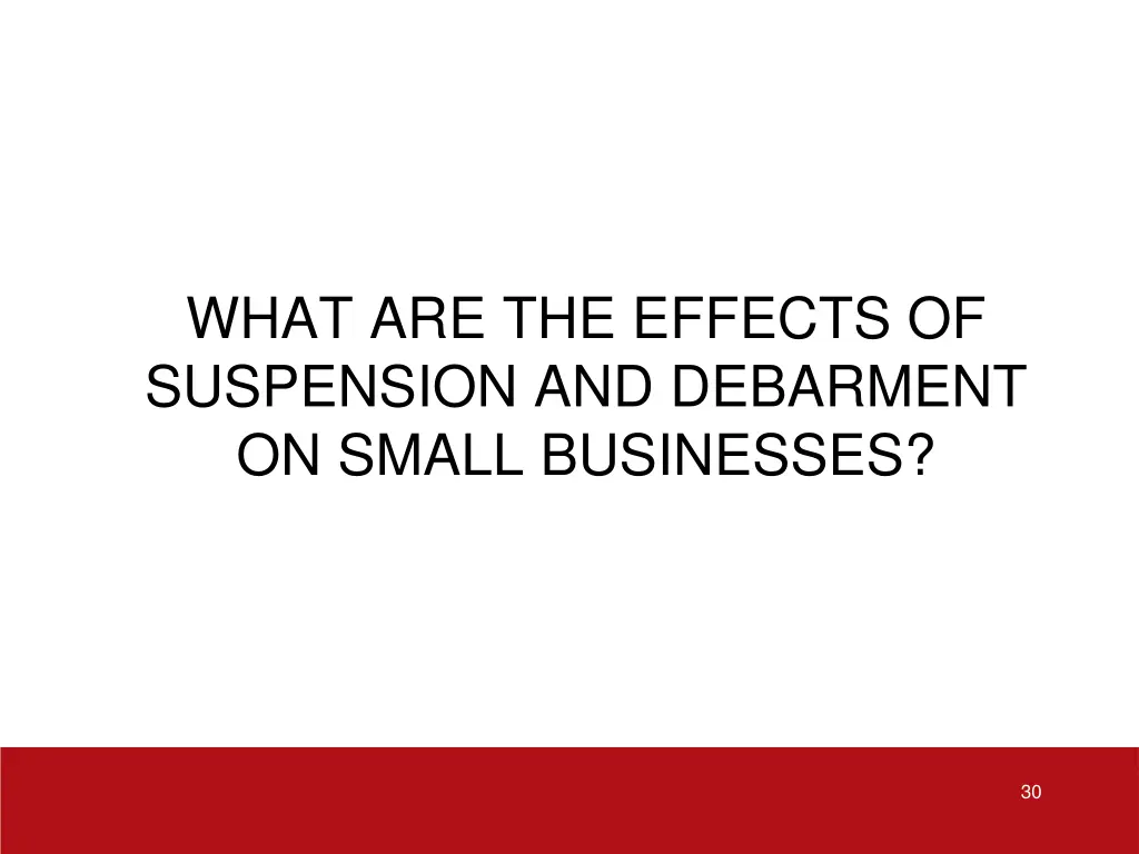 what are the effects of suspension and debarment