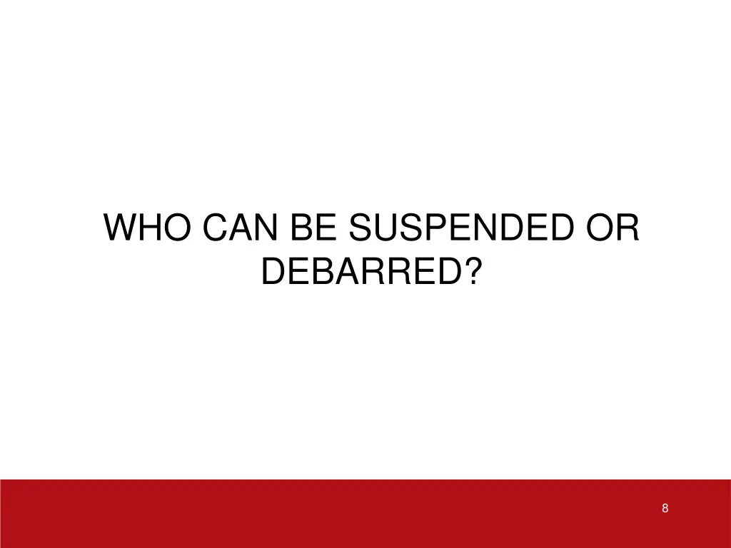 who can be suspended or debarred