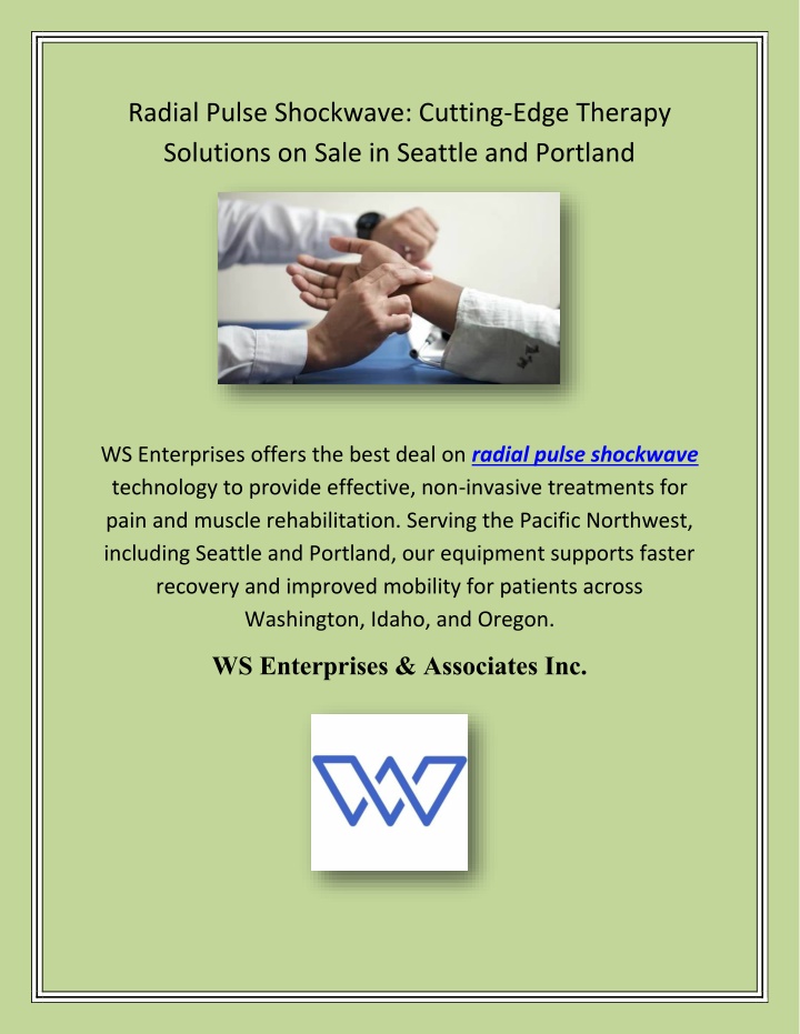 radial pulse shockwave cutting edge therapy