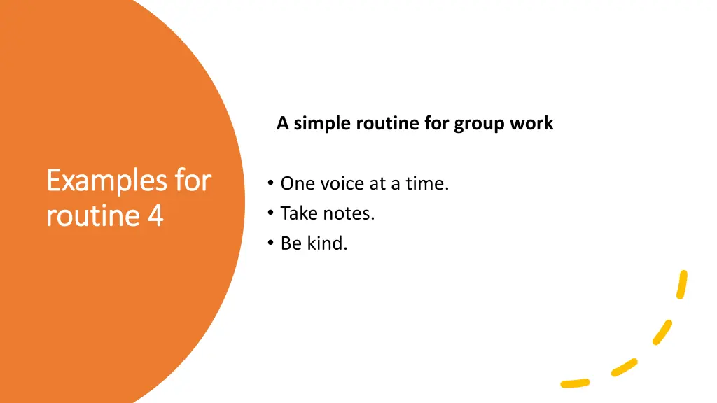 a simple routine for group work